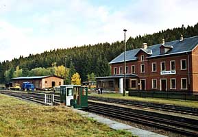 Die "Normalspurseite" des Bahnhofs Schönheide Süd
