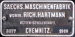 Fabrikschild der 98 001