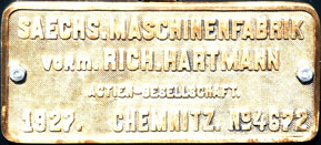 Fabrikschild der 99 715