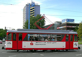 Ein T 57 ist wieder unterwegs auf Chemnitzer Schienen.